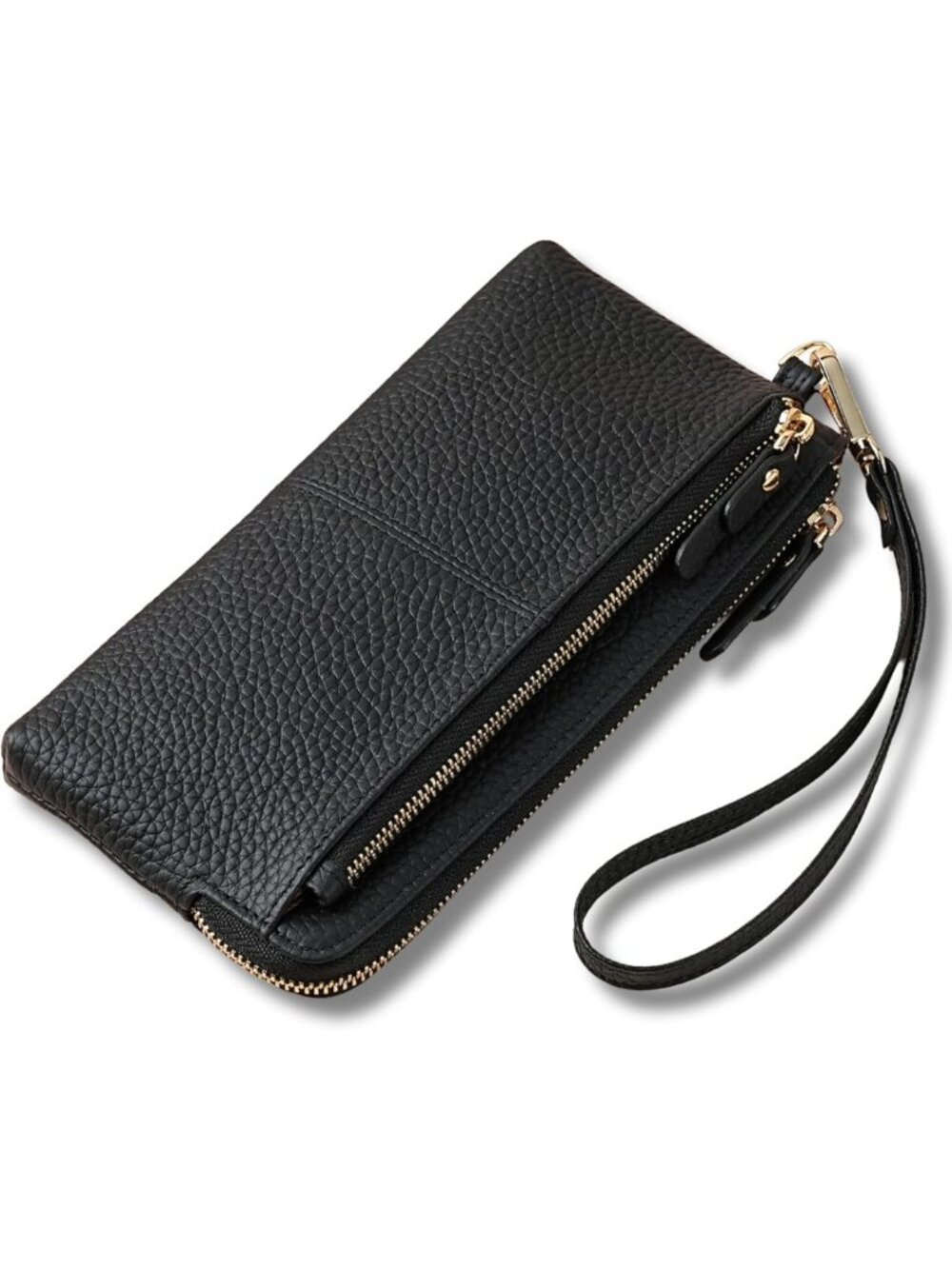 Stylish RFID Blocking Genuine Leather Wristlet Wallet for Women - Small Clutch